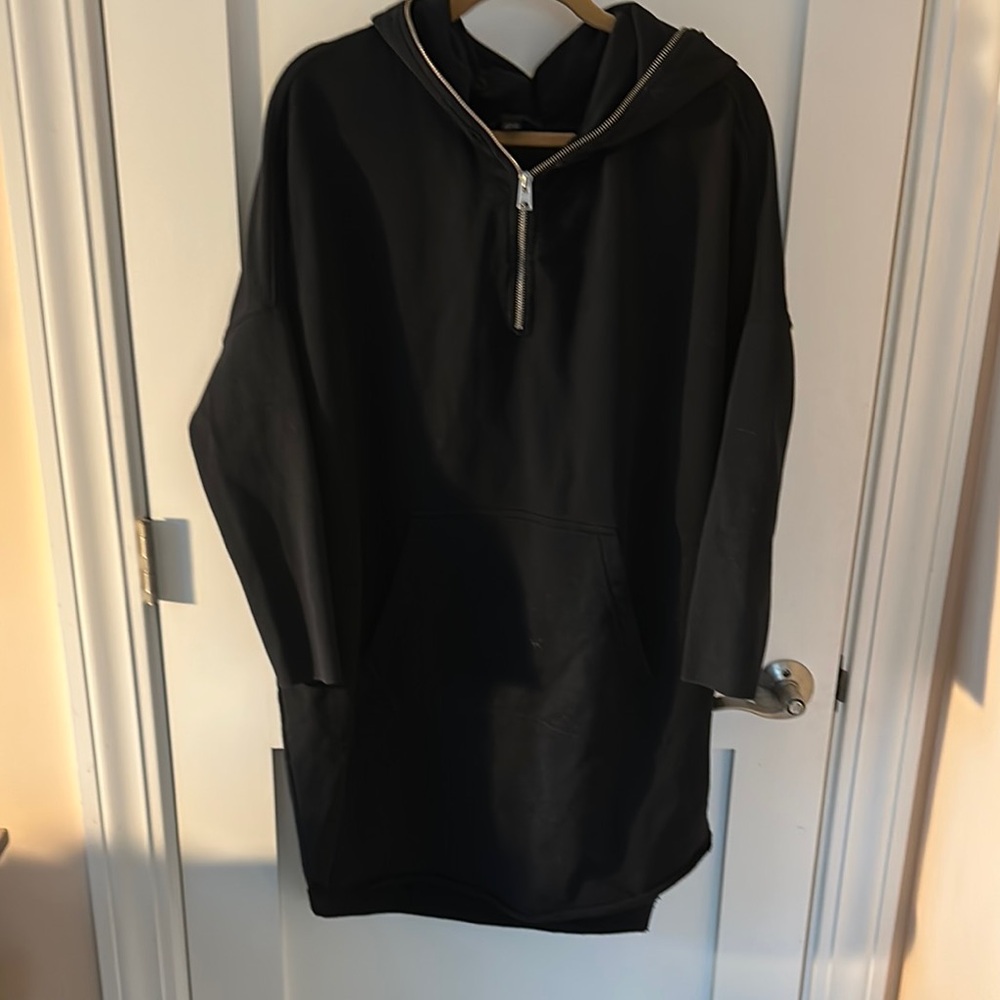 All saints -Black Hooded Pullover with Zipper